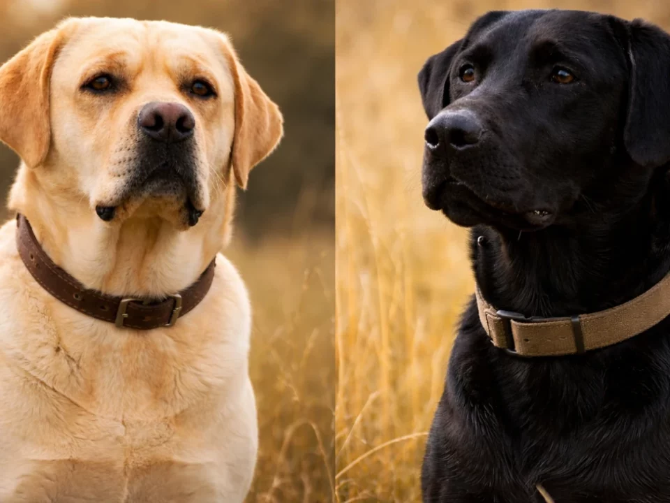 Labrador americano vs. inglés: comparación visual de dos perros labrador con diferente constitución y morfología